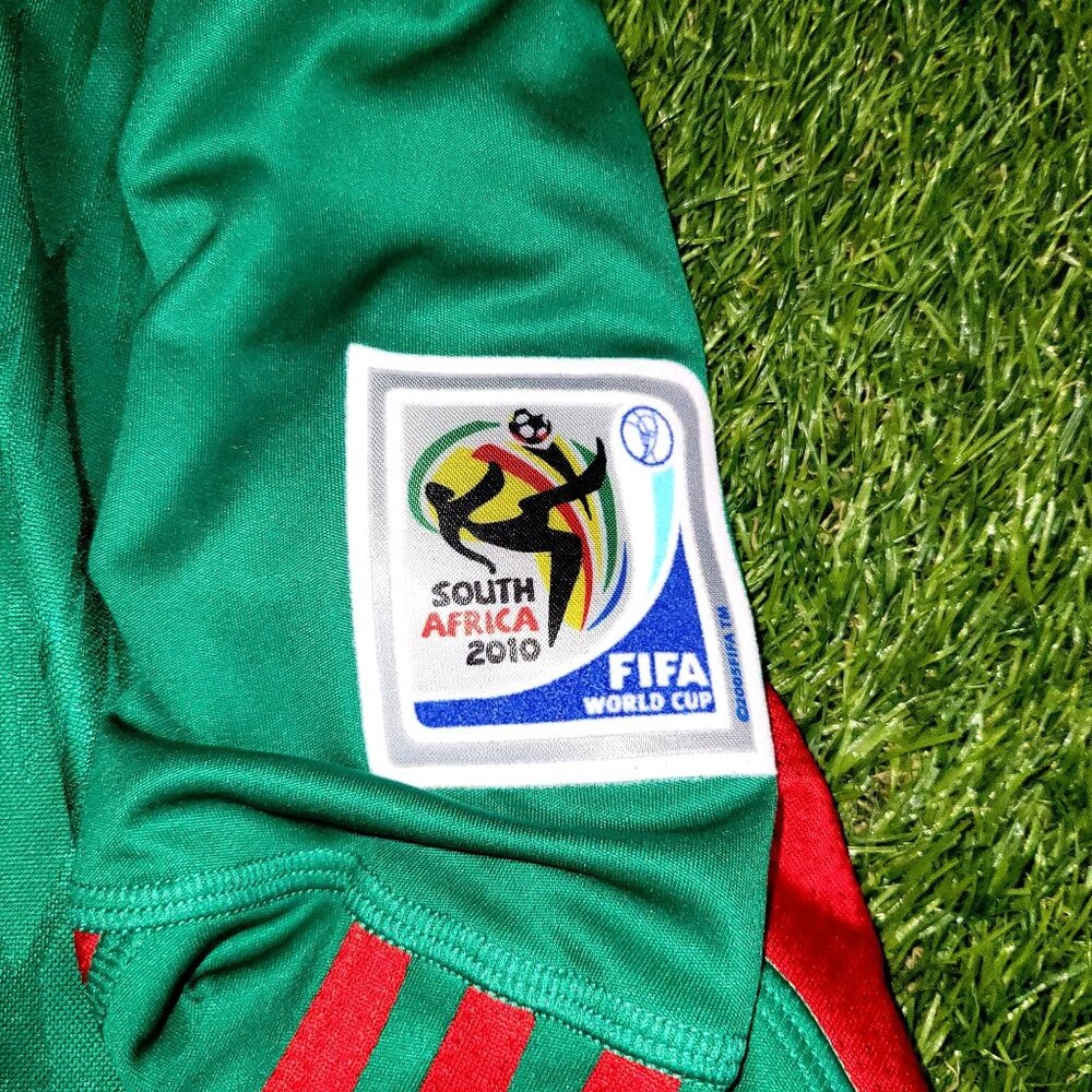 Blanco Mexico 2010 WORLD CUP Home Long Sleeve Soccer Jersey Shirt L SKU# P41409 - Picture 5 of 8